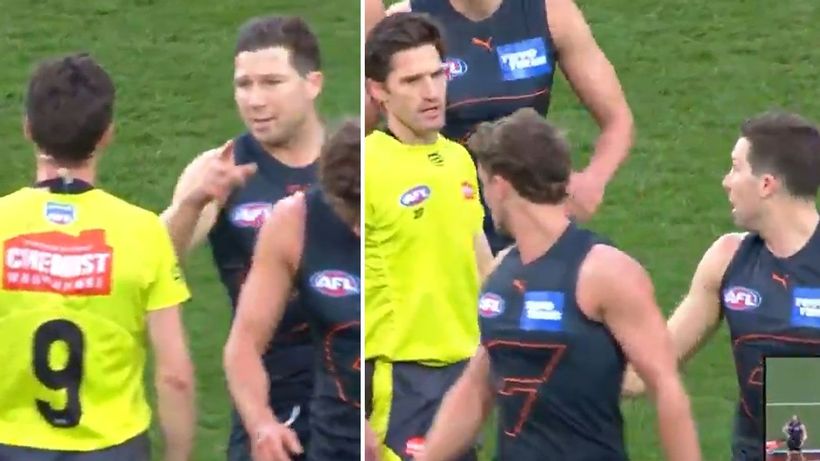 Grand final umpire calls for Toby Greene suspension for making contact with match official ...