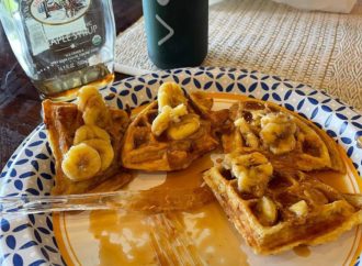 Midweek breakfast cheat meal of waffles, bananas and peanut butter.
This one ti…