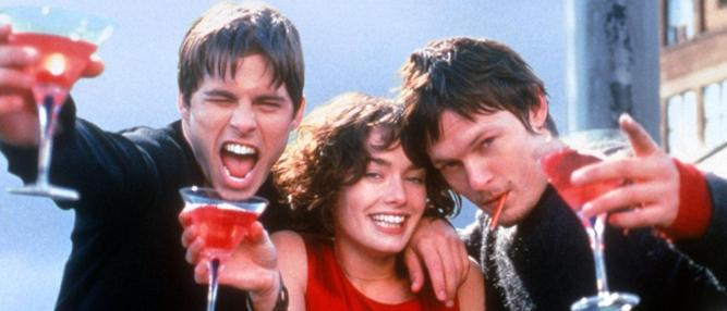 Young gun … Reedus (right) in one of his earliest roles in Gossip, opposite James Marsden, and Lena Headey